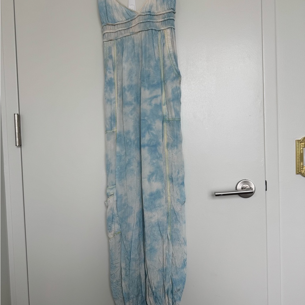Urban Outfitters Blue & White Tie-Dye Jumpsuit